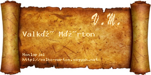 Valkó Márton névjegykártya