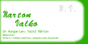 marton valko business card